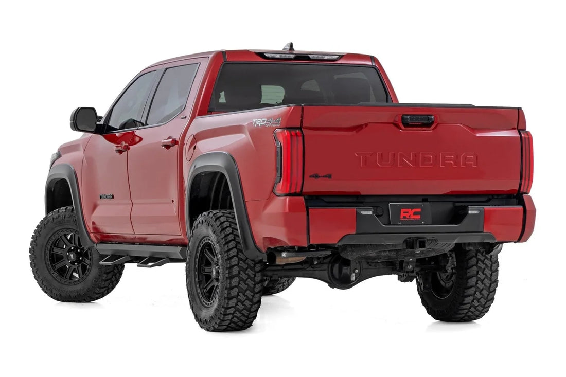 Rough Country SRL2 Adj Aluminum Steps | CrewMax | Toyota Tundra 2WD/4WD (2022-2026) - Back View