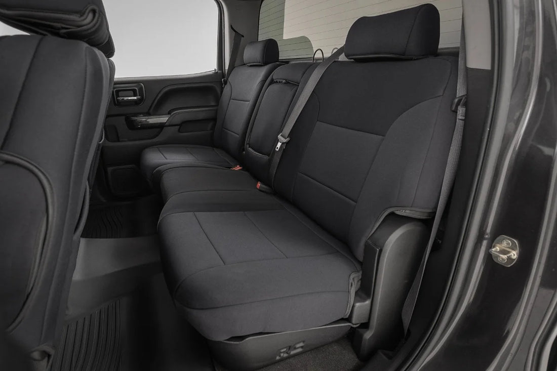 Rough Country Seat Covers Bucket & Bench fits 2014-2025 Chevrolet / GMC 2500HD / 3500HD - Side View