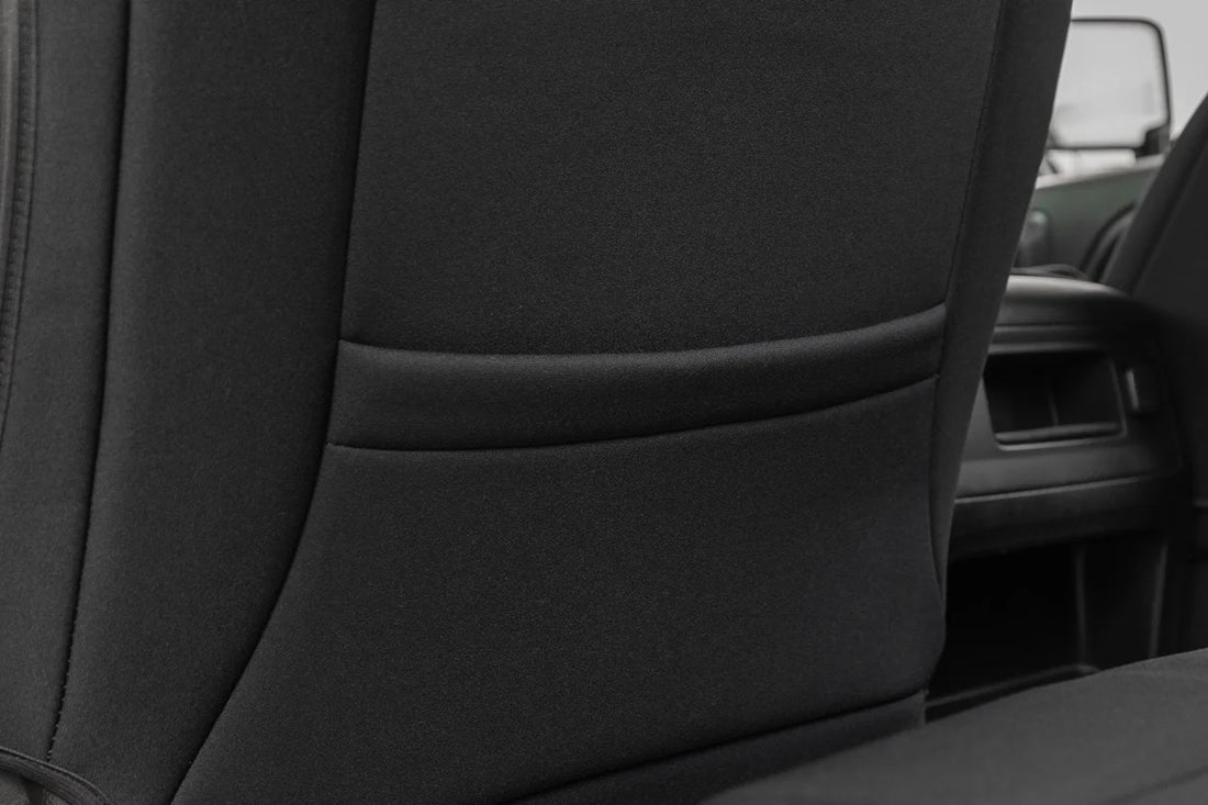 Rough Country Seat Covers Bucket & Bench fits 2014-2025 Chevrolet / GMC 2500HD / 3500HD - Installation View