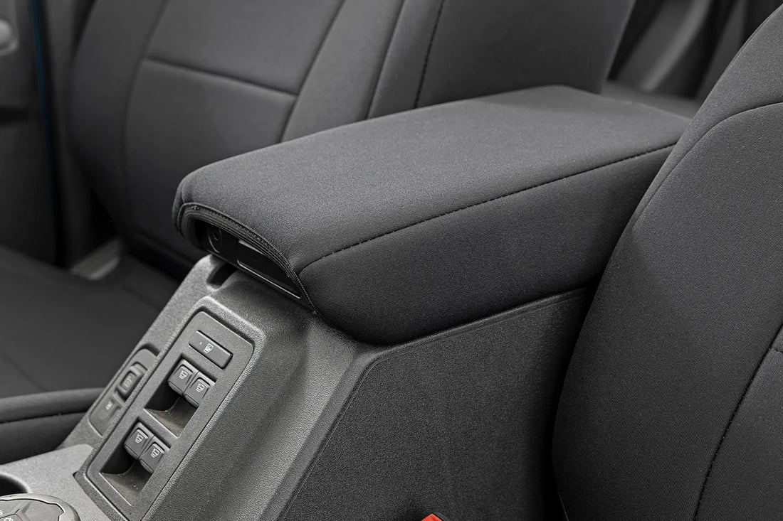 Rough Country Seat Covers | Bucket Seats | FR & RR | Ford Bronco 4WD (2021-2024) 91045 - Installation View