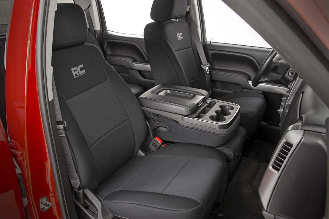 Rough Country Seat Covers | FR 40/20/40 & Rear | Chevy/GMC 1500 (14-18 & Classic) 91025 - Back View