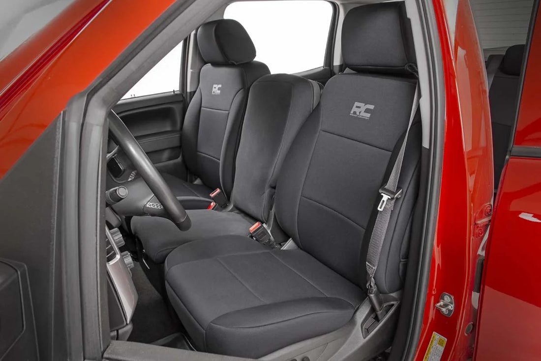 Rough Country Seat Covers | FR 40/20/40 & Rear | Chevy/GMC 1500 (14-18 & Classic) 91025 - Installation View