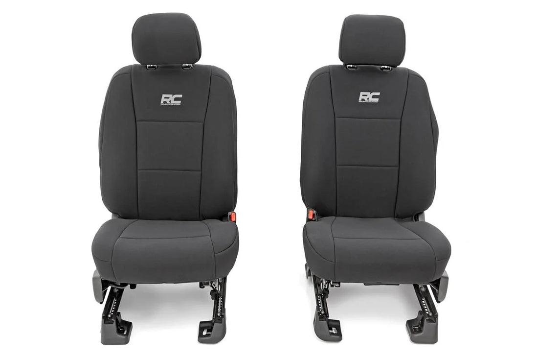 Rough Country Seat Covers | FR Bucket and RR Bench | Ford F-150/Lightning/F-250/F-350 (15-23) 91018 - Front View