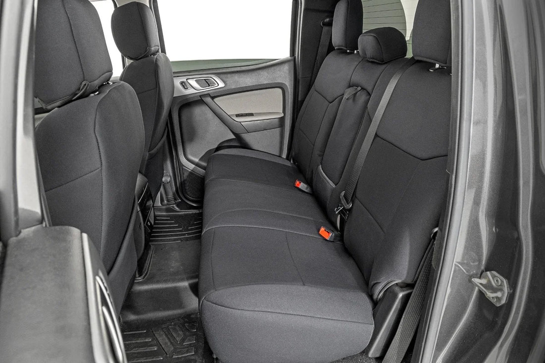 Rough Country Seat Covers | FR Bucket and RR Bench | Ford Ranger 2WD/4WD (2019-2026) - Back View