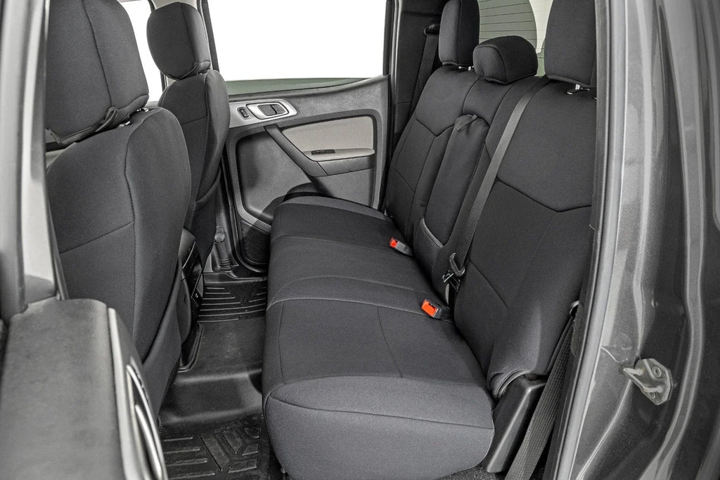 Rough Country Seat Covers | FR Bucket and RR Bench | Ford Ranger 2WD/4WD (2019-2026) - Back View