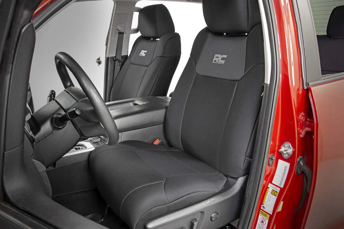 Rough Country Seat Covers | FR w/ Console Cover and Rear | Toyota Tundra 2WD/4WD (14-21) 91027A - Side View