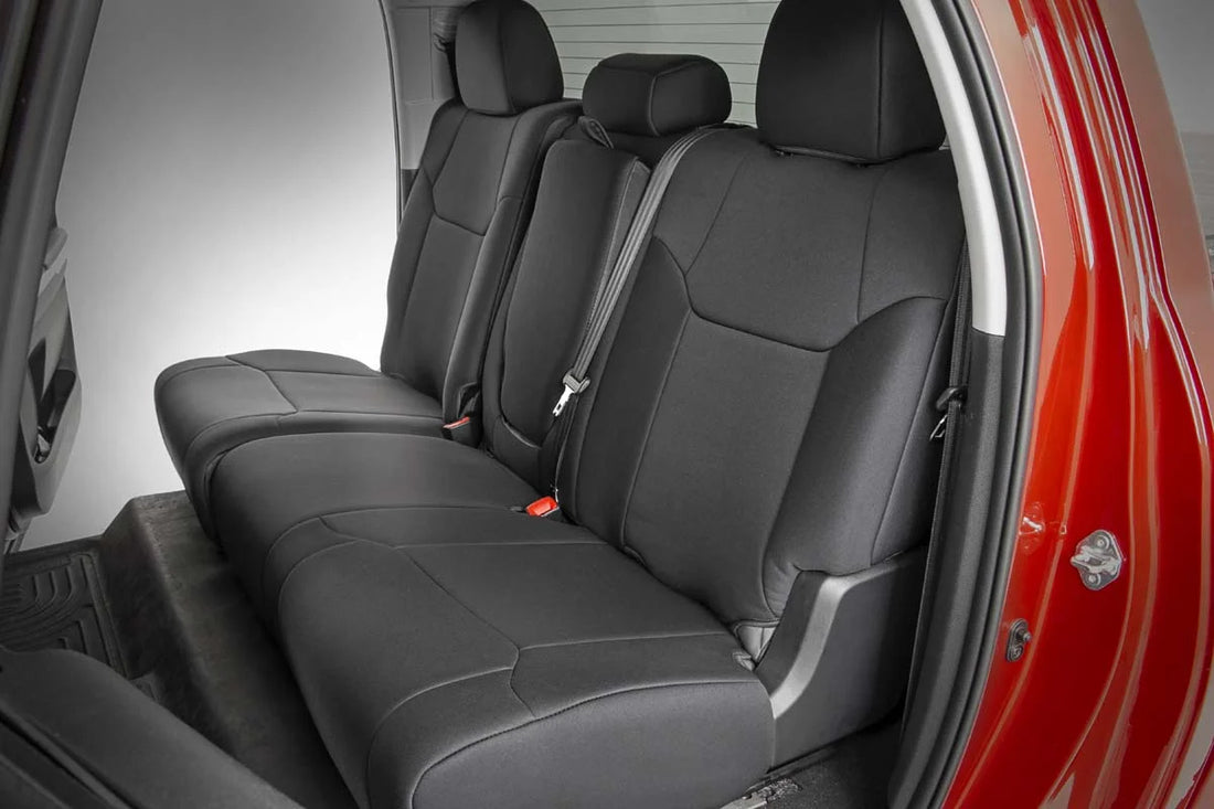 Rough Country Seat Covers | FR w/ Console Cover and Rear | Toyota Tundra 2WD/4WD (14-21) 91027A - Back View