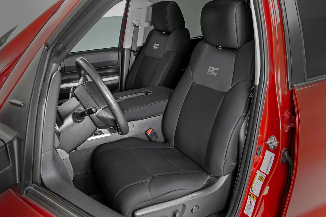 Rough Country Seat Covers | Front W/ Console Cover | Toyota Tundra 2WD/4WD (2014-2021) 91026A - Side View