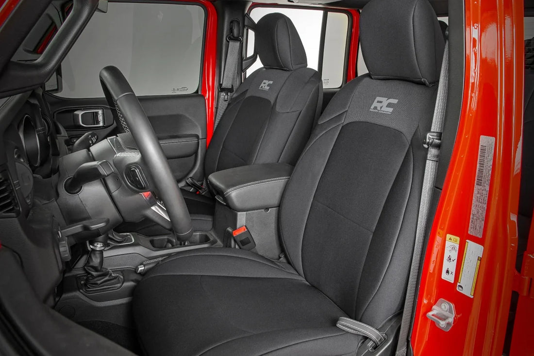 Rough Country Seat Covers | Front and RR No Cup Holder | Jeep Gladiator JT 4WD (2020-2024) 91034 - Side View