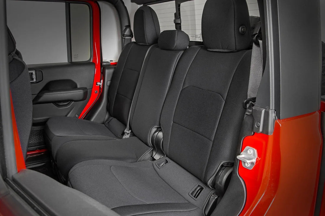Rough Country Seat Covers | Front and RR w/ Cup Holder | Jeep Gladiator JT 4WD (2020-2024) 91038 - Back View