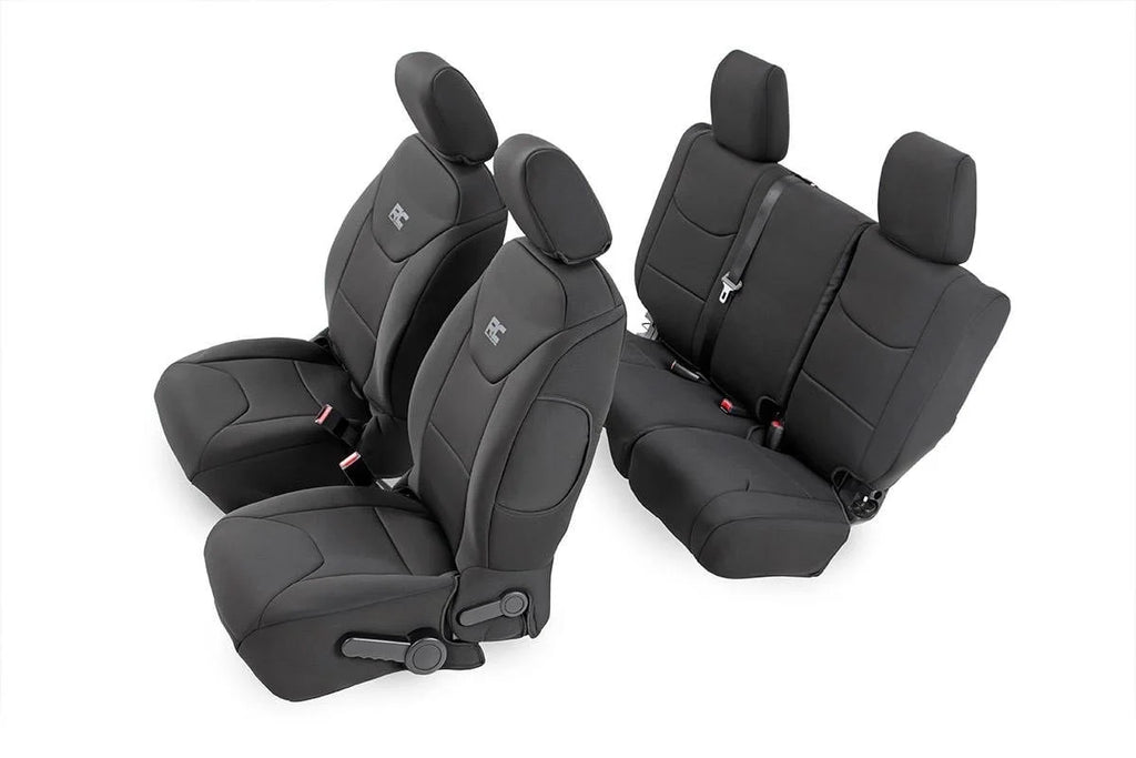 Rough Country Seat Covers | Front and Rear | 4-Door | Jeep Wrangler Unlimited 4WD (13-18) 91004 - Main Product View