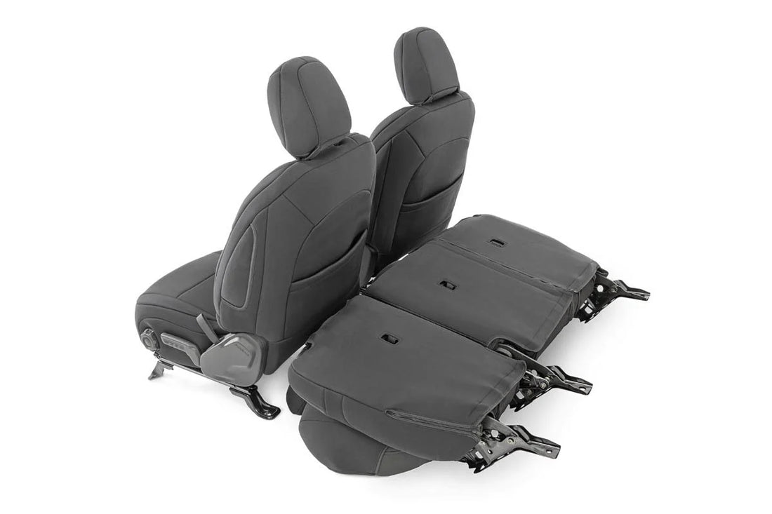 Rough Country Seat Covers | Front and Rear | Jeep Wrangler Unlimited 4WD (2018-2024) 91010 - Back View