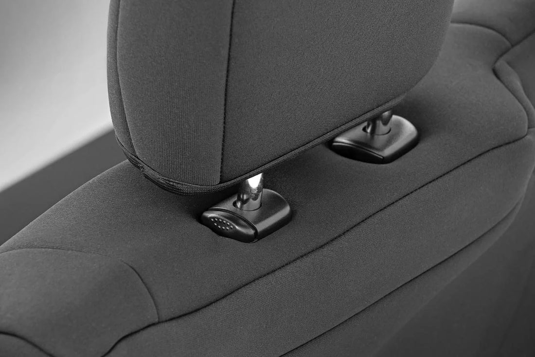 Rough Country Seat Covers | Rear Bench Seat | Ford F-150/Lightning/F-250/F-350  (2015-2023) 91017 - Installation View