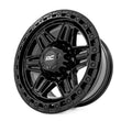 Load image into Gallery viewer, Rough Country Series Wheel Simulated Bead Lock Gloss Black 17x9 5x4.5 +0mm fits 1960-2026 Dodge / Ford / GMC - Side View