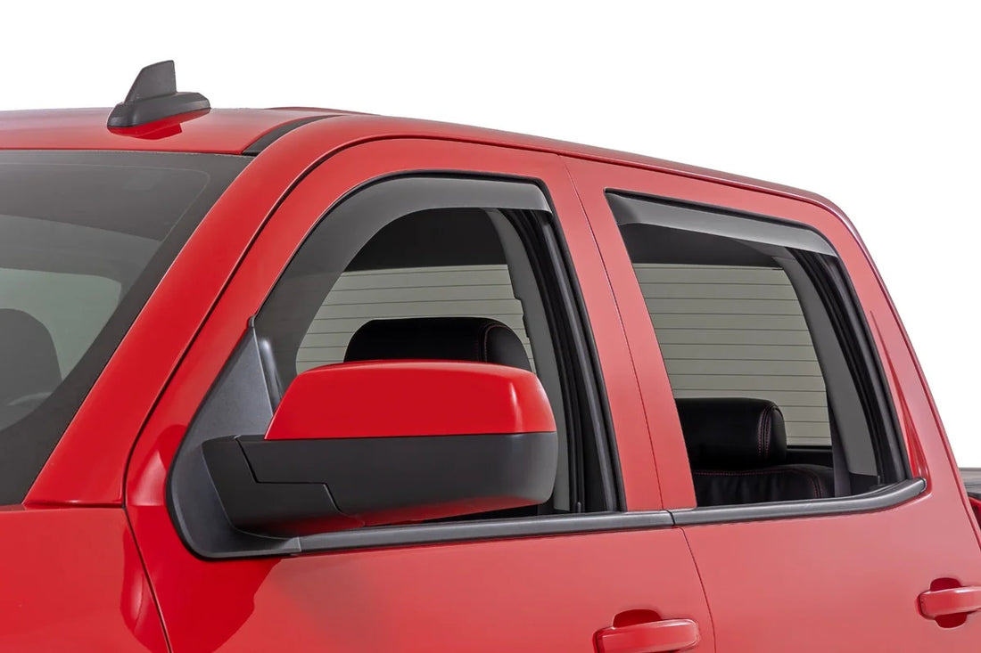 Rough Country Side Window Deflectors | In Channel Rain Guard | Chevy/GMC 1500/2500HD/3500HD 2WD/4WD 811419 - Side View