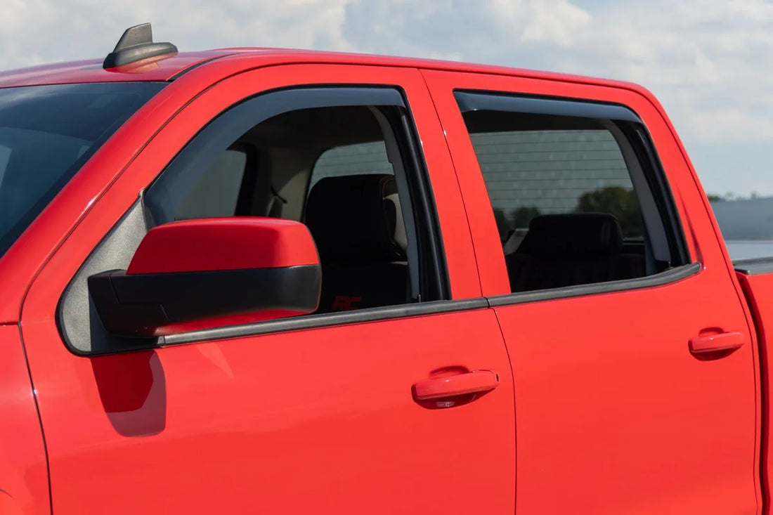 Rough Country Side Window Deflectors | In Channel Rain Guard | Chevy/GMC 1500/2500HD/3500HD 2WD/4WD 811419 - Additional Vi...