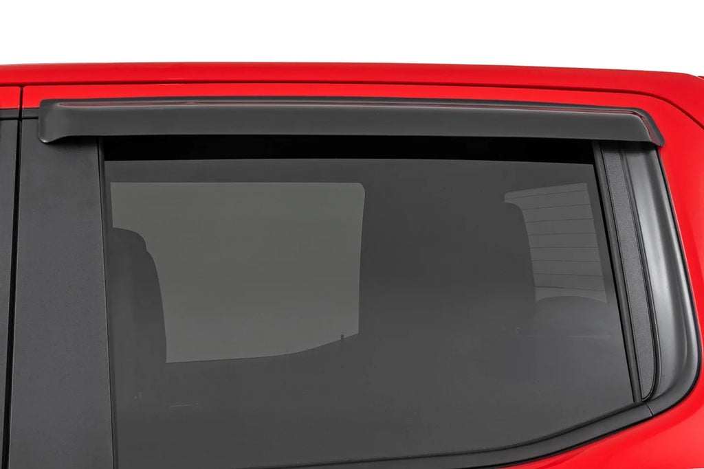 Rough Country Side Window Deflectors | Tape On Rain Guard | Chevy/GMC 1500/2500HD/3500HD (19-25 & Classic) 911924 - Back View