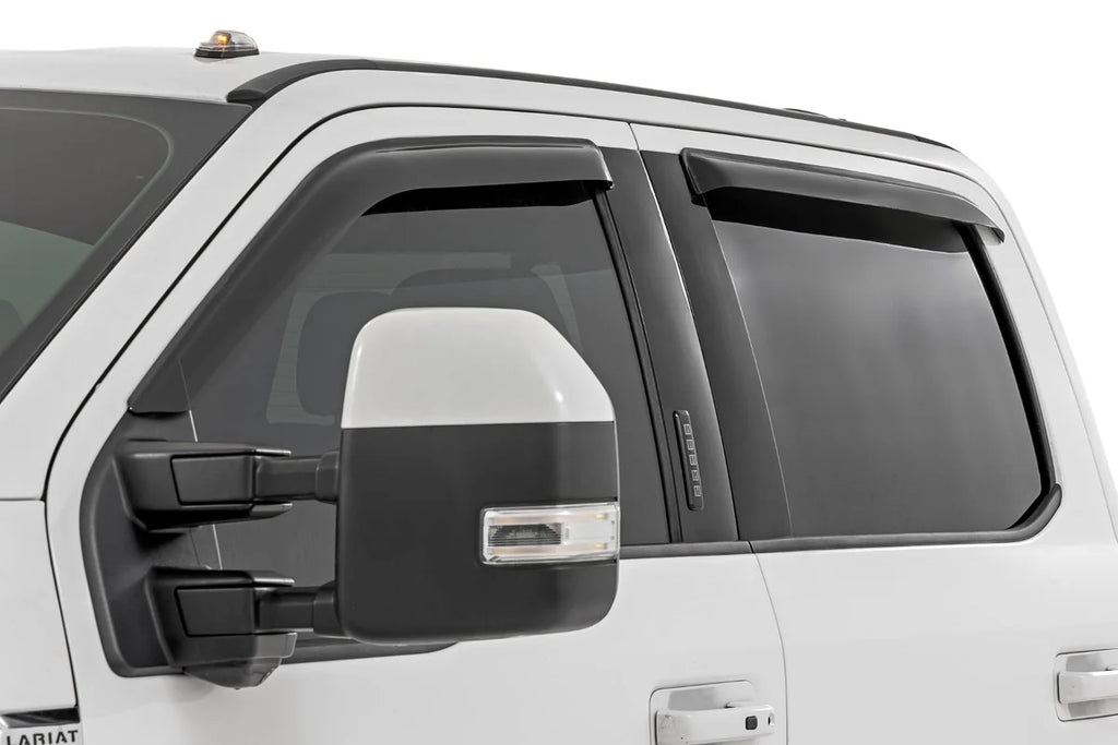 Rough Country Side Window Deflectors | Tape On Rain Guard | Ford F-150 (17-24) F-250 (15-24) 931524 - Main Product View