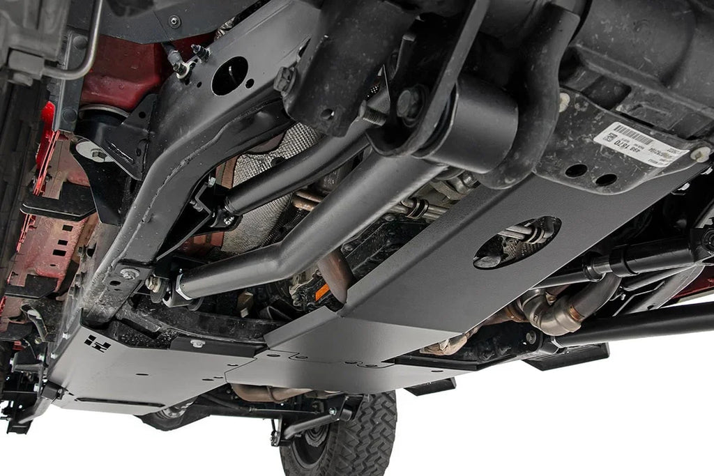 Rough Country Skid Plate Combo | 3.6L | Engine | T-Case | Gas | Jeep Wrangler Unlimited (18-19) 10608 - Installation View