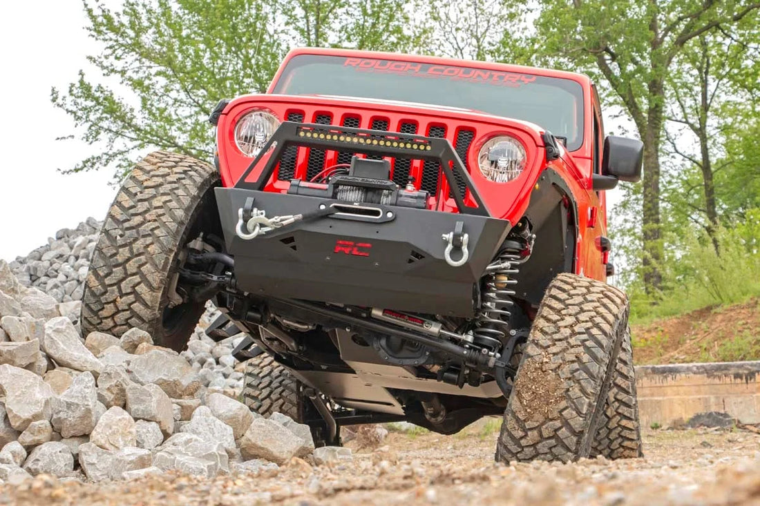 Rough Country Skid Plate Combo | 3.6L | Engine | T-Case | Jeep Wrangler Unlimited (18-19) 10616 - Back View