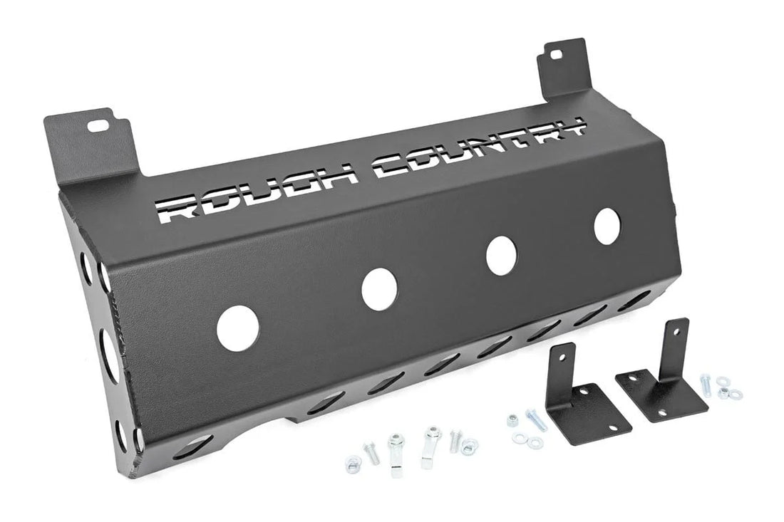 Rough Country Skid Plate | Muffler | Jeep Wrangler JL/Wrangler Unlimited 4WD (2018-2024) 10599 - Back View