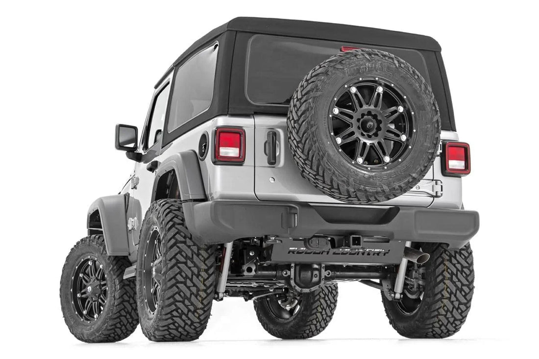 Rough Country Skid Plate | Muffler | Jeep Wrangler JL/Wrangler Unlimited 4WD (2018-2024) 10599 - Installation View