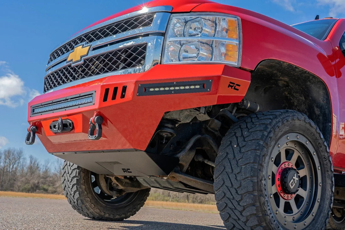 Rough Country Skid Plate | Prerunner Bumper | Chevy Silverado 2500 HD 2WD/4WD (2007-2014) 10800 - Installation View