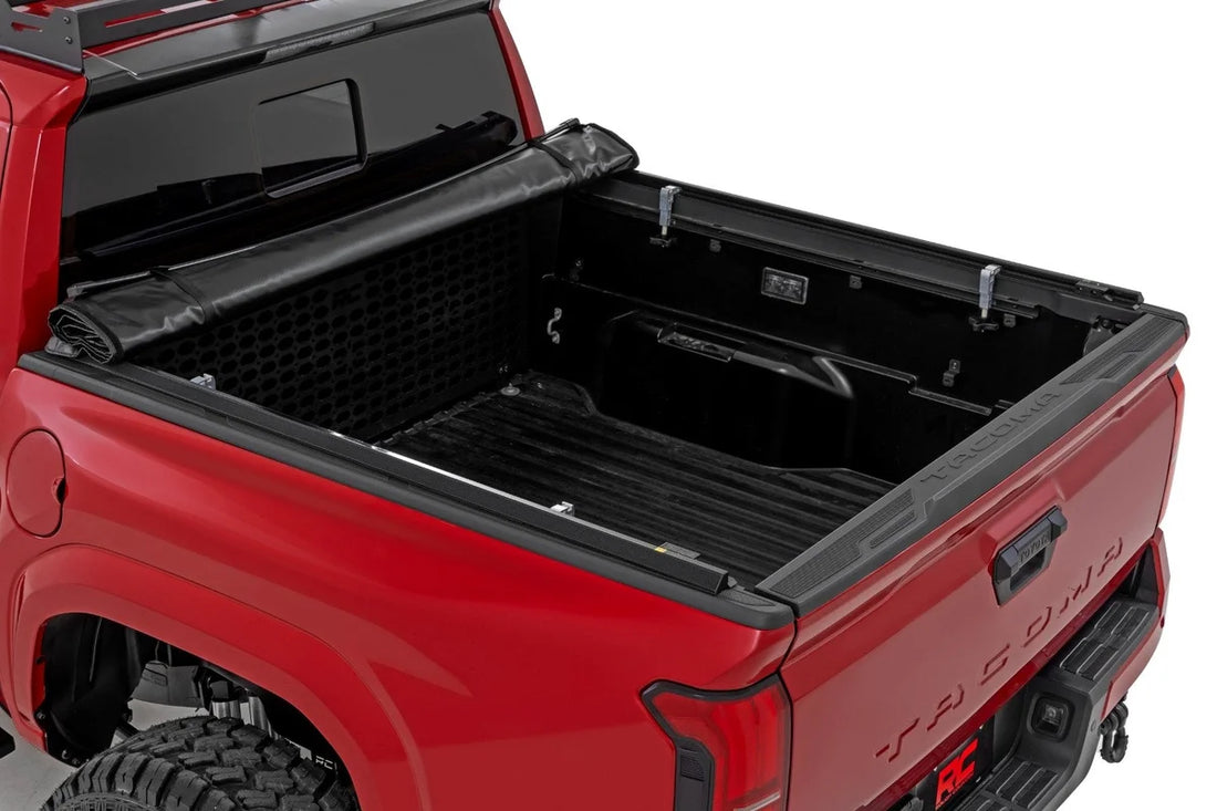 Rough Country Soft Roll Up Bed Cover | 5' Bed | Toyota Tacoma 2WD/4WD (2024-2026) - Side View