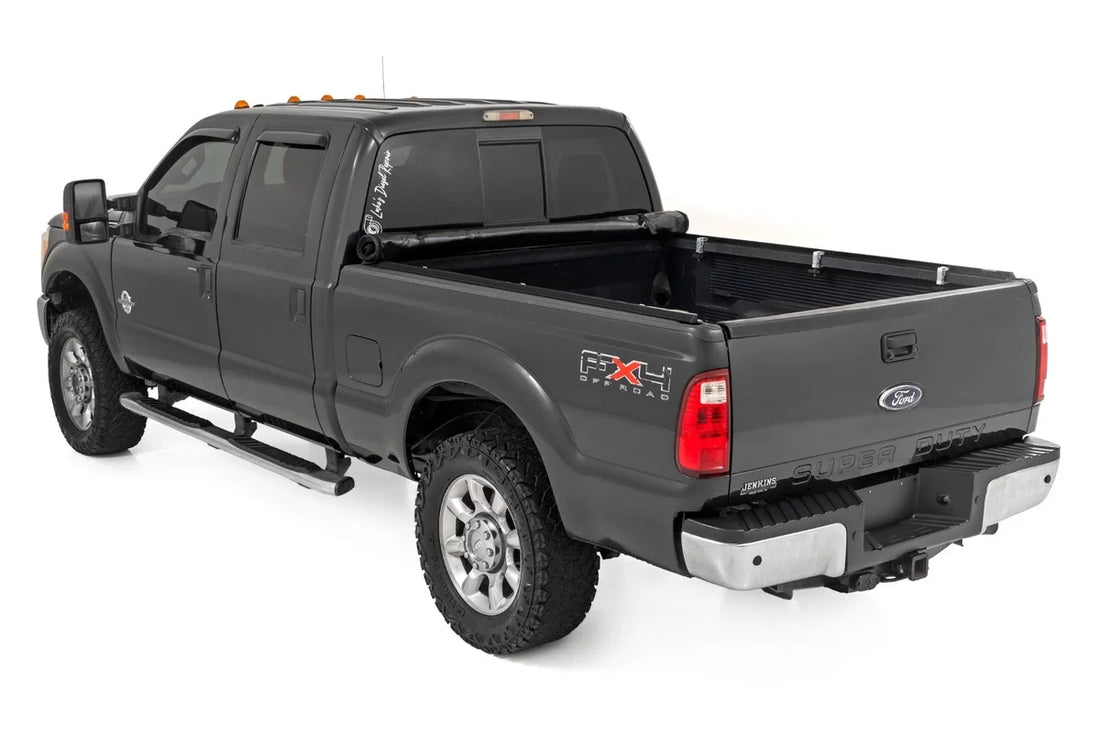 Rough Country Soft Roll Up Bed Cover | 6'10" Bed | Ford F-250/F-350 Super Duty (99-16) - Installation View