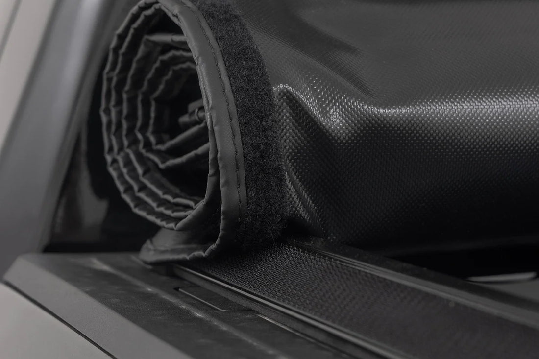 Rough Country Soft Roll Up Bed Cover  | 6'7" Bed | Chevy/GMC Sierra 1500 (19-26)/Silverado 1500 (19-26) - Installation View