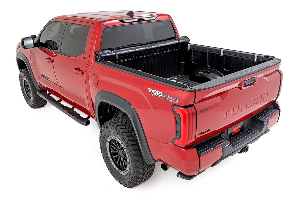 Rough Country Soft Roll Up Bed Cover | 6'7" Bed | Toyota Tundra 2WD/4WD (2022-2026) - Back View