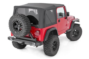 Rough Country Soft Top | Replacement | Black | Half Doors | Jeep Wrangler YJ 4WD (87-95) RC84050.35 - Main Product View
