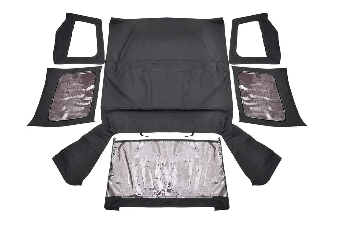 Rough Country Soft Top | Replacement | Black | Half Doors | Jeep Wrangler YJ 4WD (87-95) RC84050.35 - Top View