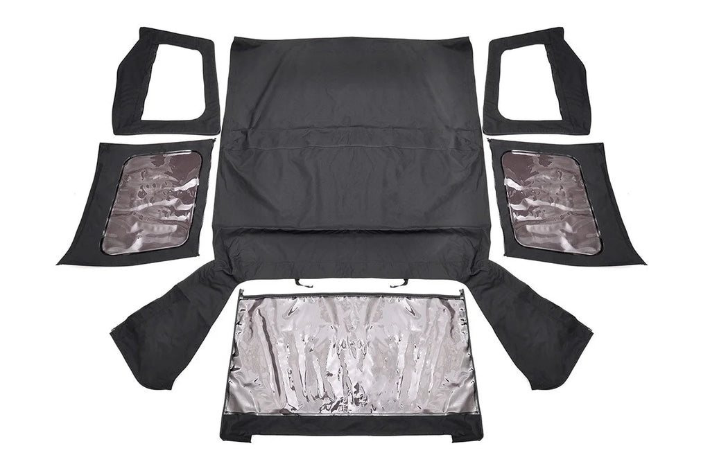 Rough Country Soft Top | Replacement | Black | Half Doors | Jeep Wrangler YJ 4WD (87-95) RC84050.35 - Top View