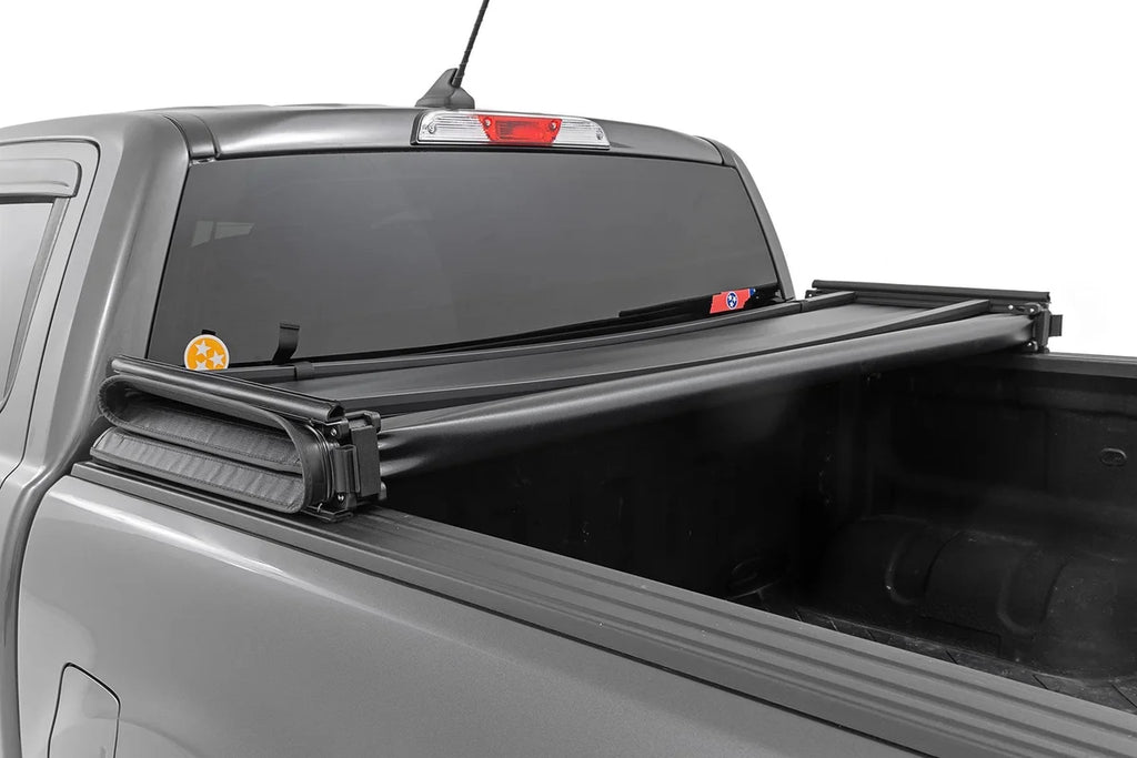 Rough Country Soft Tri-Fold Bed Cover | 5' Bed | Ford Ranger 2WD/4WD (2019-2023) - Back View