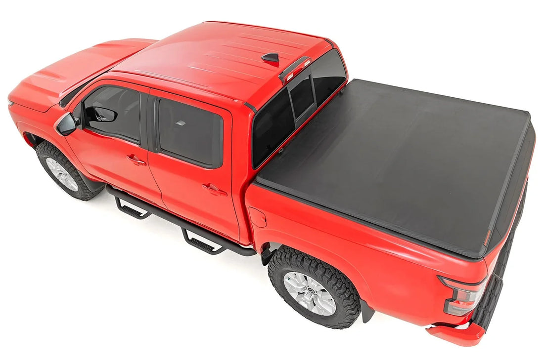 Rough Country Soft Tri-Fold Bed Cover | 5' Bed | Nissan Frontier 2WD/4WD (2022-2026) - Front View