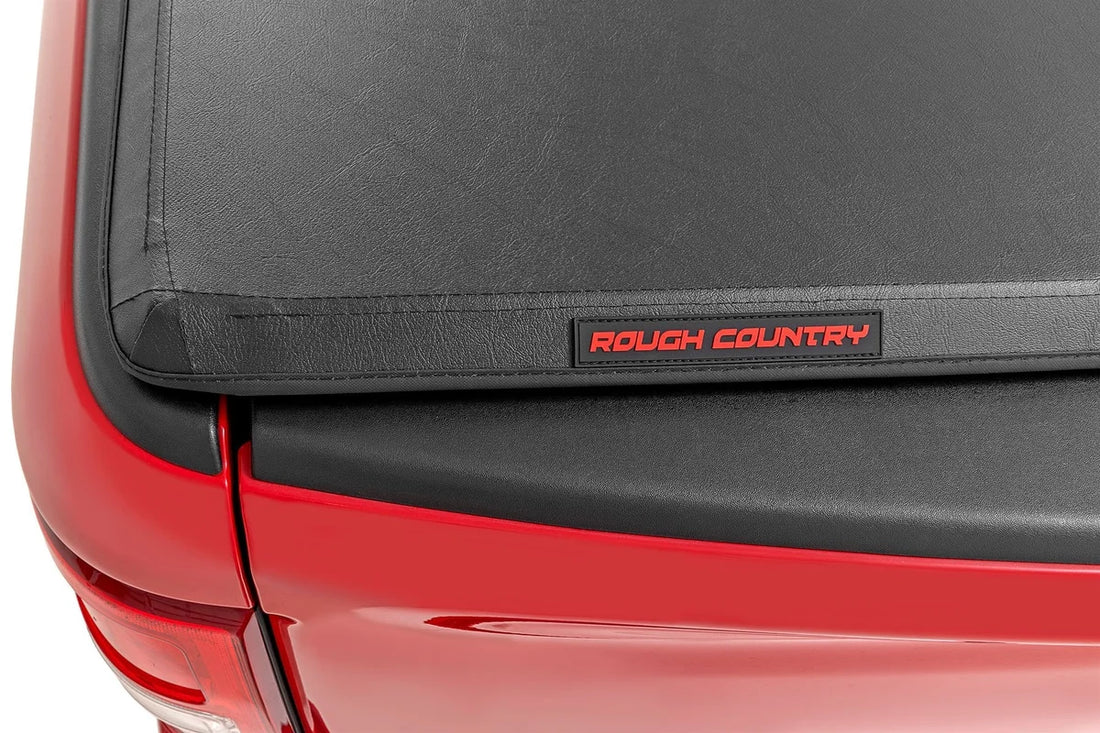 Rough Country Soft Tri-Fold Bed Cover | 5'7" Bed | 41521550A fits 2021-2026 Ford F-150 / 2022-2026 Ford F-150 Lightning / ...