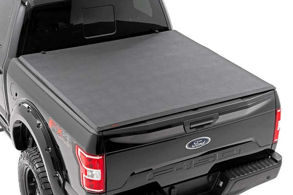 Rough Country Soft Tri-Fold Bed Cover | 5'7" Bed | Ford F-150 (15-20)/Raptor (17-20) - Main Product View
