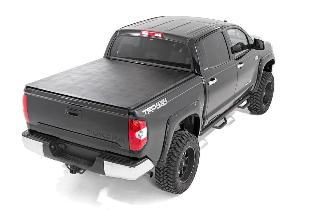 Rough Country Soft Tri-Fold Bed Cover | 5'7" Bed | No OE Rail | Toyota Tundra (07-26) - Side View