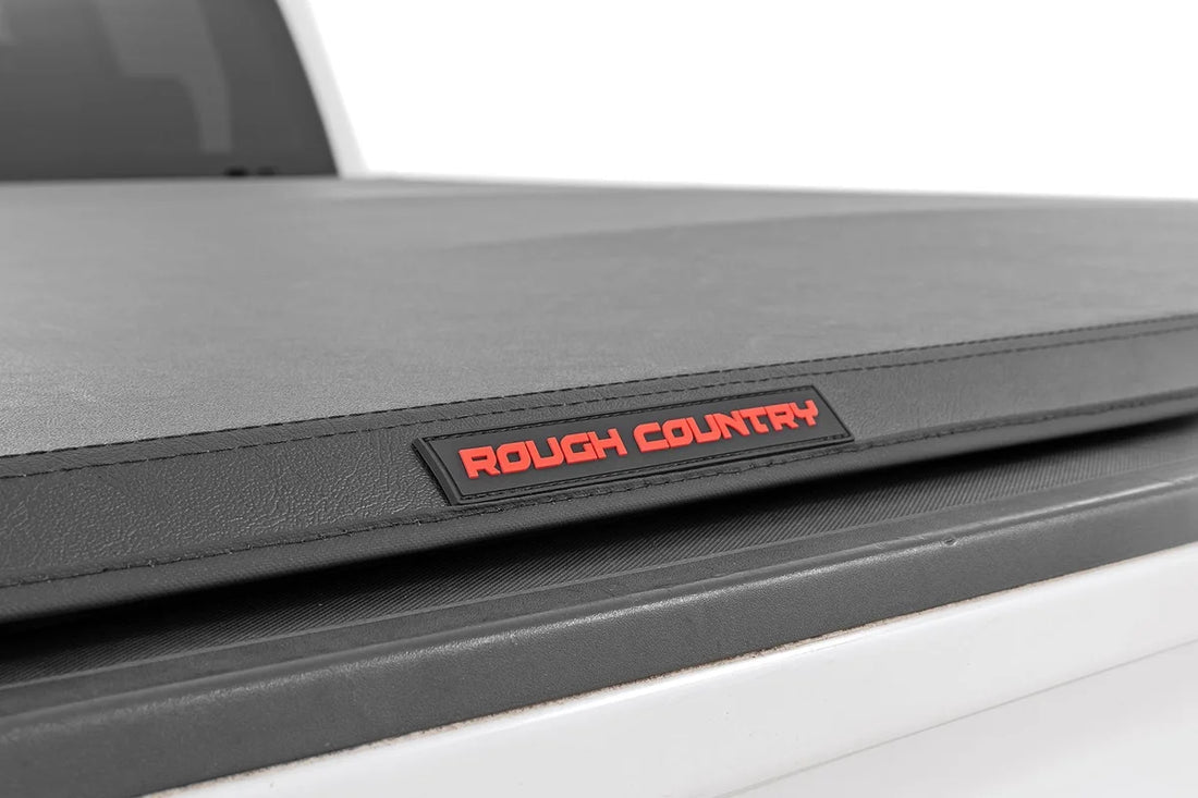 Rough Country Soft Tri-Fold Bed Cover | 6'7" Bed | Chevy/GMC 1500/2500HD/3500HD (14-19 & Classic) - Installation View