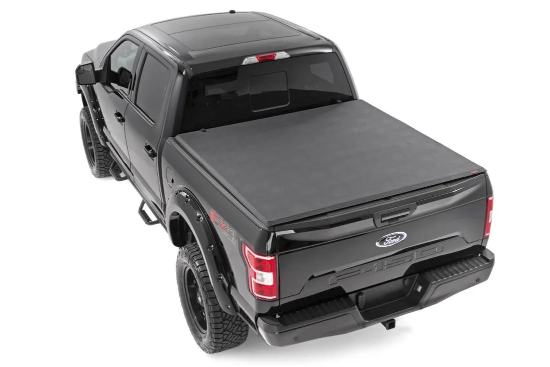 Rough Country Soft Tri-Fold Bed Cover | 6'7" Bed | Ford F-150 (21-25)/F-150 Lightning (22-25) - Side View