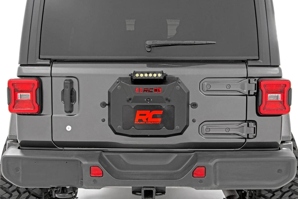 Rough Country Spare Tire Carrier Delete | 8 Inch BLK Ser LED | Jeep Wrangler JL (18-24) 10584 - Detail View