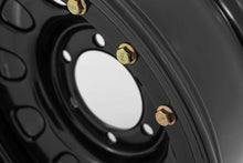 Load image into Gallery viewer, Rough Country Steel Simulated Bead Lock Wheel | Black | 17x9 | 5x5 | 3.30 Bore | -12 - Back View