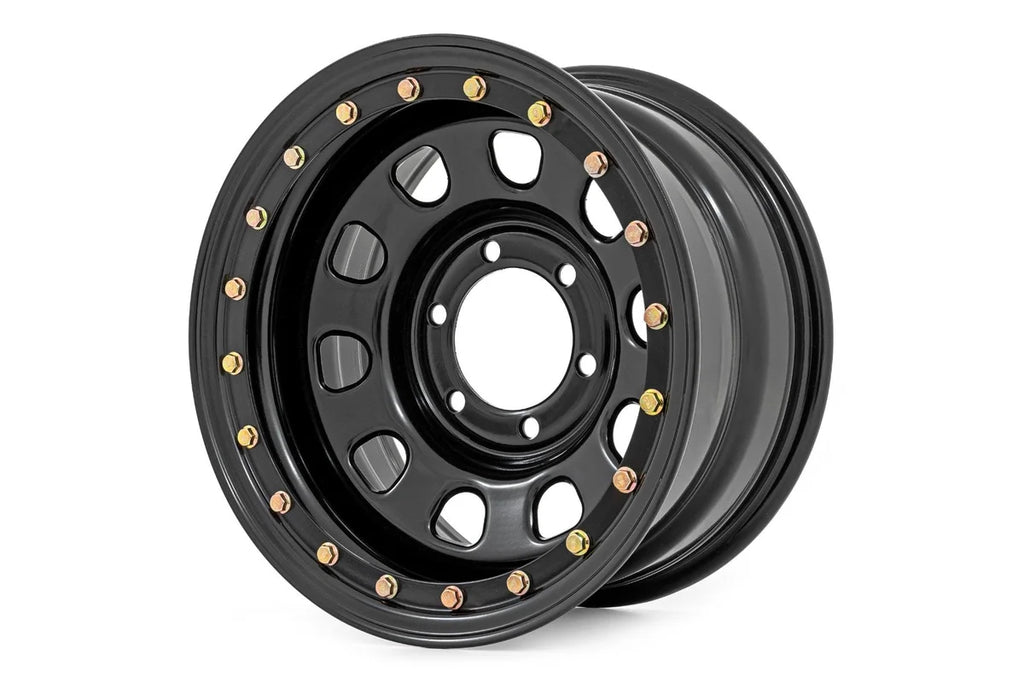 Rough Country Steel Simulated Bead Lock Wheel | Black | 17x9 | 6x5.5 | 4.25 Bore | -12 - Main Product View