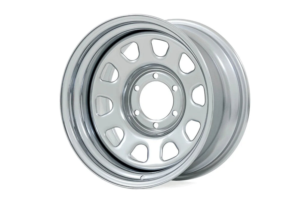 Rough Country Steel Wheel | Chrome | 15x8 | 5x4.5 | 3.30 Bore | -19 RC158545C - Main Product View
