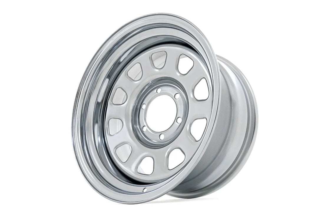 Rough Country Steel Wheel | Chrome | 15x8 | 5x4.5 | 3.30 Bore | -19 RC158545C - Installation View