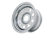 Load image into Gallery viewer, Rough Country Steel Wheel | Chrome | 15x8 | 5x4.5 | 3.30 Bore | -19 RC158545C - Installation View