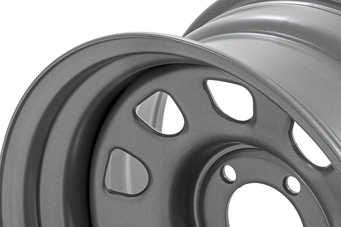 Rough Country Steel Wheel | Gray | 15x10 | 5x4.5 | 3.30 Bore | -39 - Back View