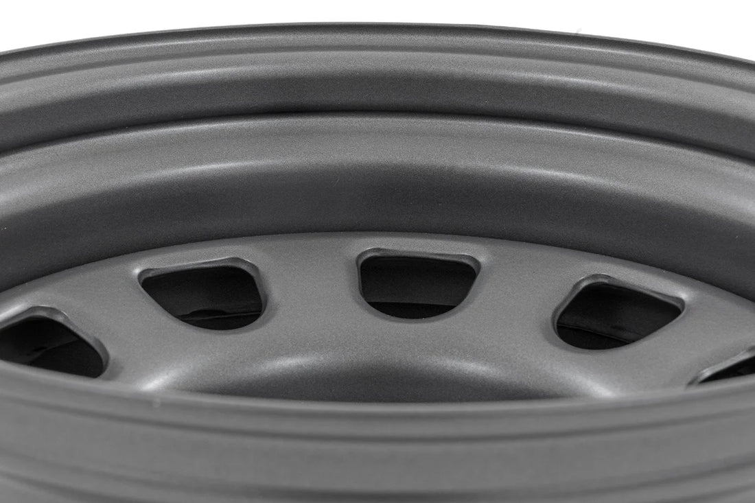 Rough Country Steel Wheel | Gray | 15x10 | 5x4.5 | 3.30 Bore | -39 - Installation View
