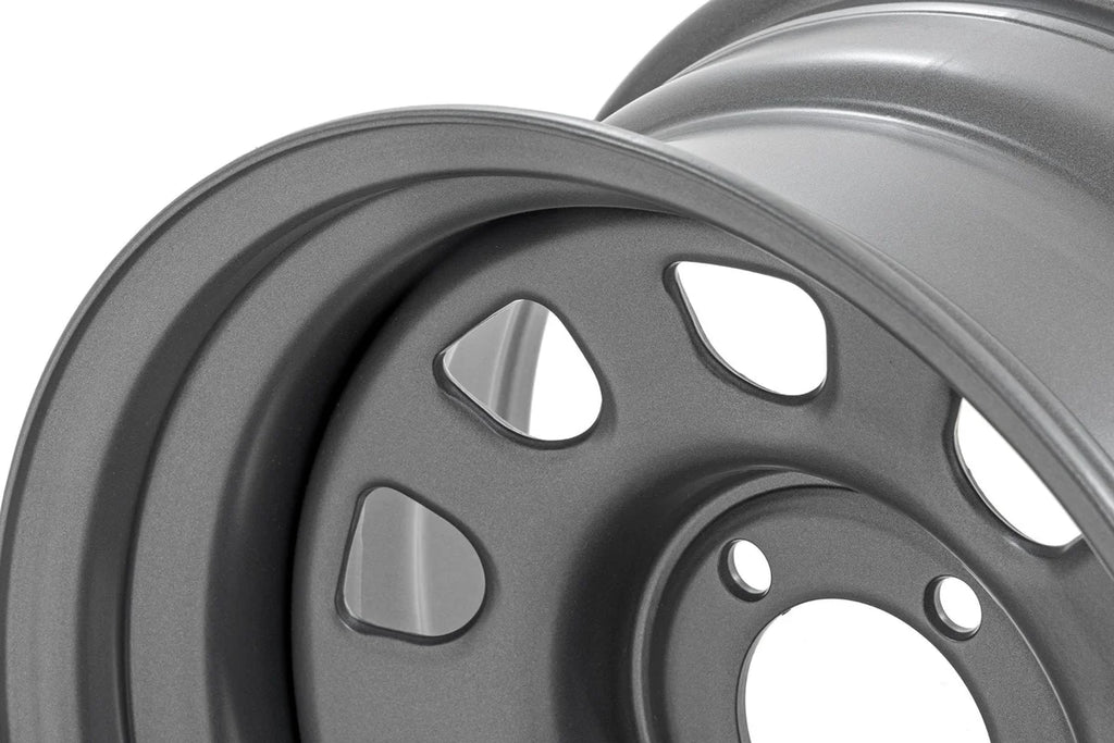 Rough Country Steel Wheel | Gray | 17x9 | 5x5 | 3.30 Bore | -12 - Back View
